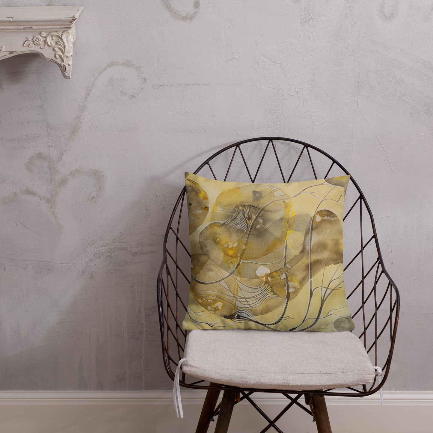 Above Below design by Kirsten Blackburn on 18x18 inch premium decorative pillow