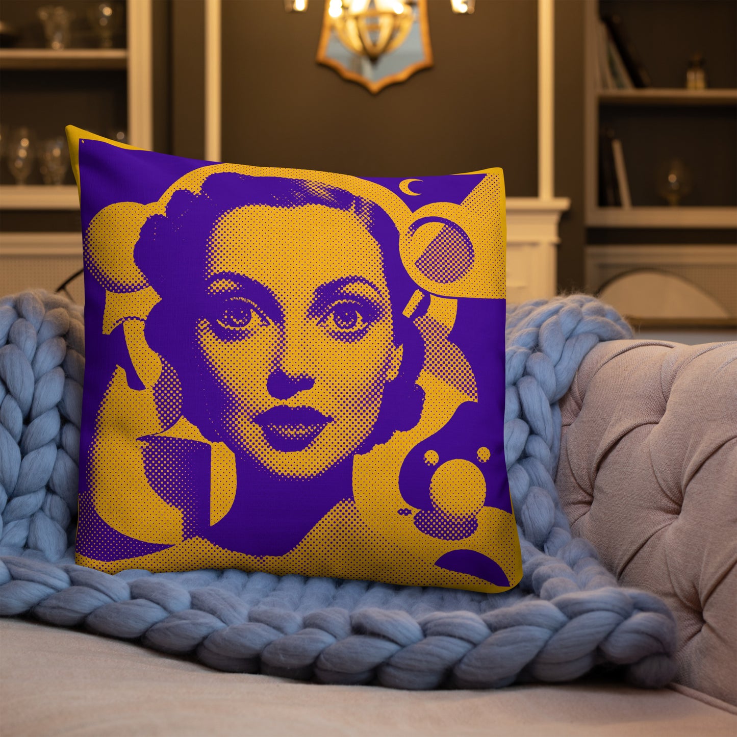 Cora Orange design by Kirsten Blackburn on premium pillow 22x22