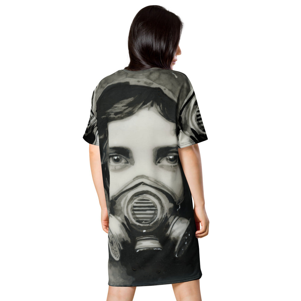 Inhale Exile Soft Apocalypse design by Kirsten Blackburn on t-shirt dress