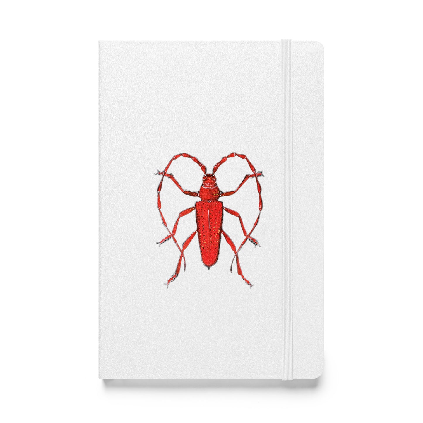 Red beetle design by Kirsten Blackburn on hardcover notebook