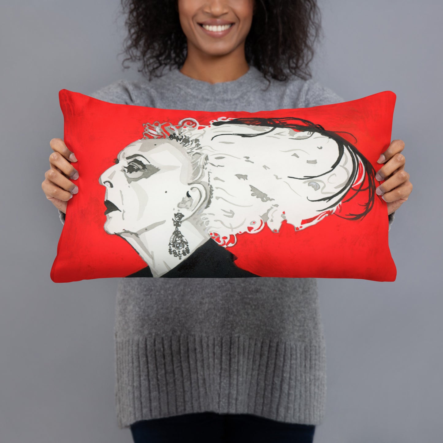 Quentin Crisp design by Kirsten Blackburn on 20x12 inch soft decorative pillow