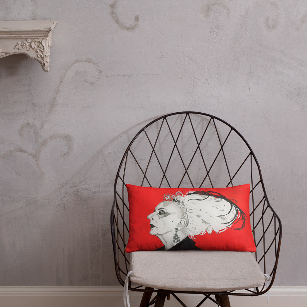 Quentin Crisp design by Kirsten Blackburn on 20x12 inch soft decorative pillow