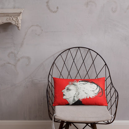 Quentin Crisp design by Kirsten Blackburn on 20x12 inch soft decorative pillow