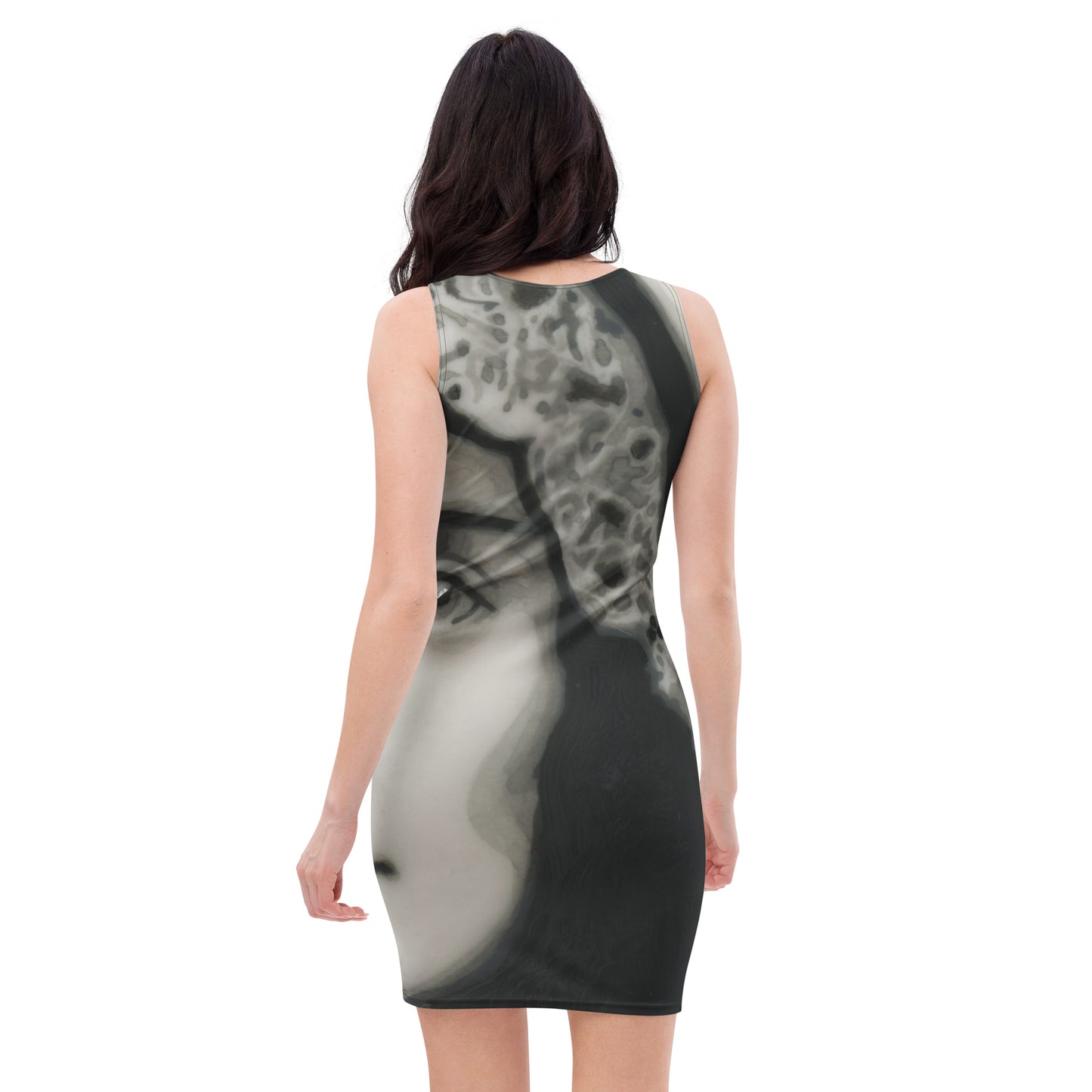 Second Sight design by Kirsten Blackburn on fitted bodycon dress