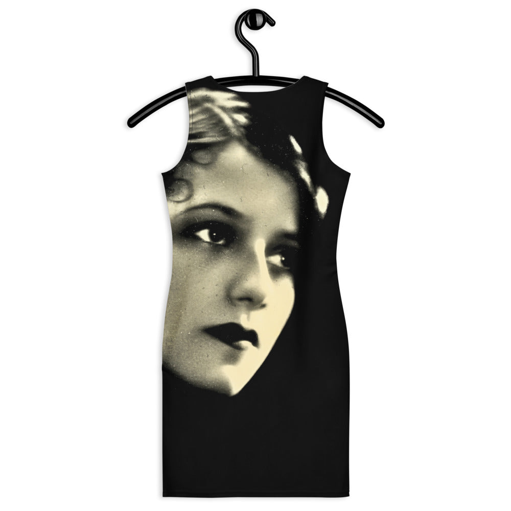 Lipstick Noir design by Kirsten Blackburn on bodycon dress