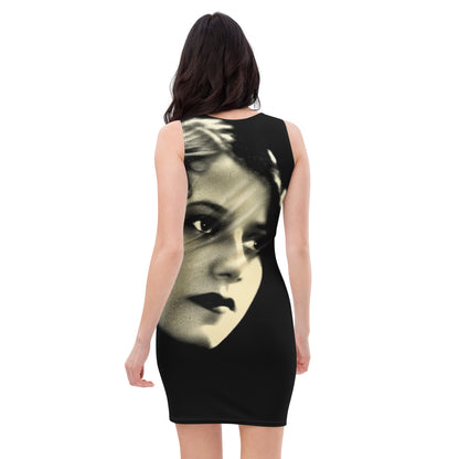 Lipstick Noir design by Kirsten Blackburn on bodycon dress