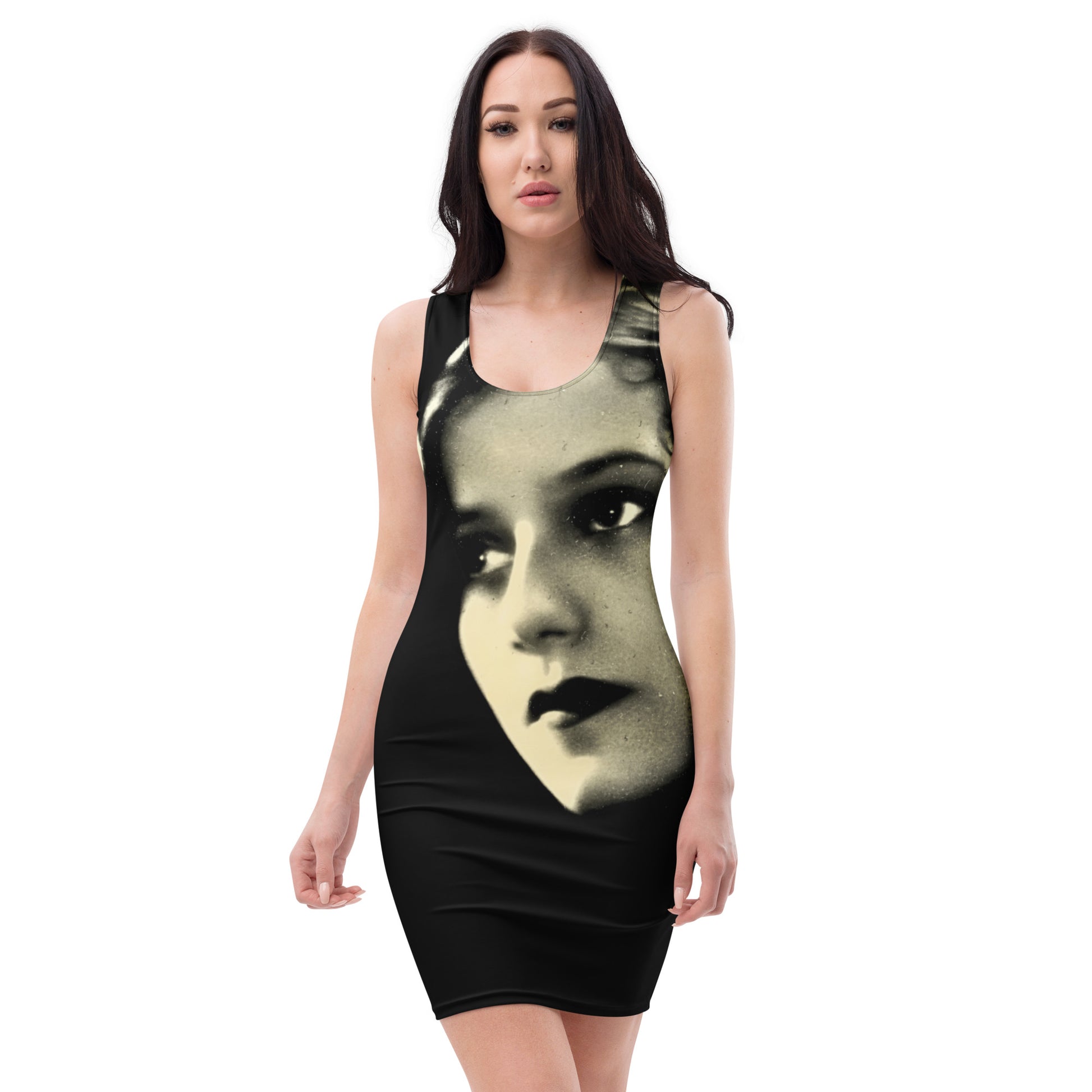 Lipstick Noir design by Kirsten Blackburn on bodycon dress