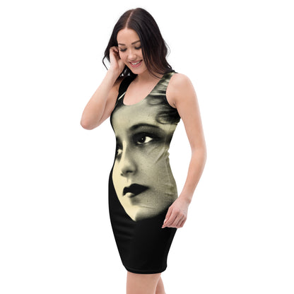Lipstick Noir design by Kirsten Blackburn on bodycon dress