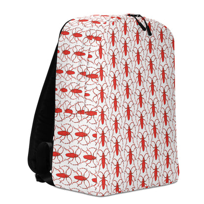 Red beetle design by Kirsten Blackburn on minimalist backpack