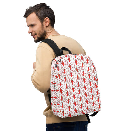 Red beetle design by Kirsten Blackburn on minimalist backpack