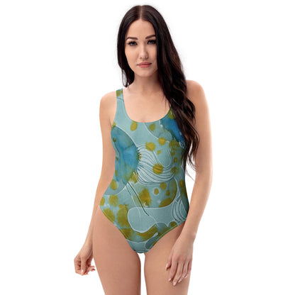 Bluewater design by Kirsten Blackburn on stylish swimsuit