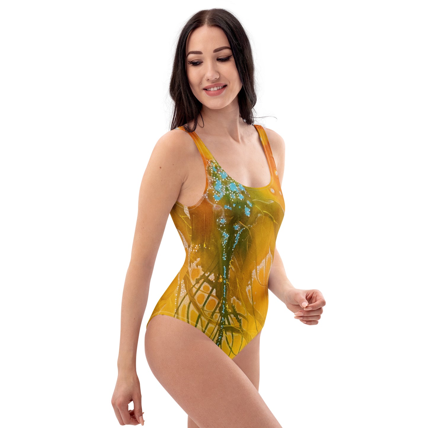 Ocean Bloom design by Kirsten Blackburn on stylish swimsuit