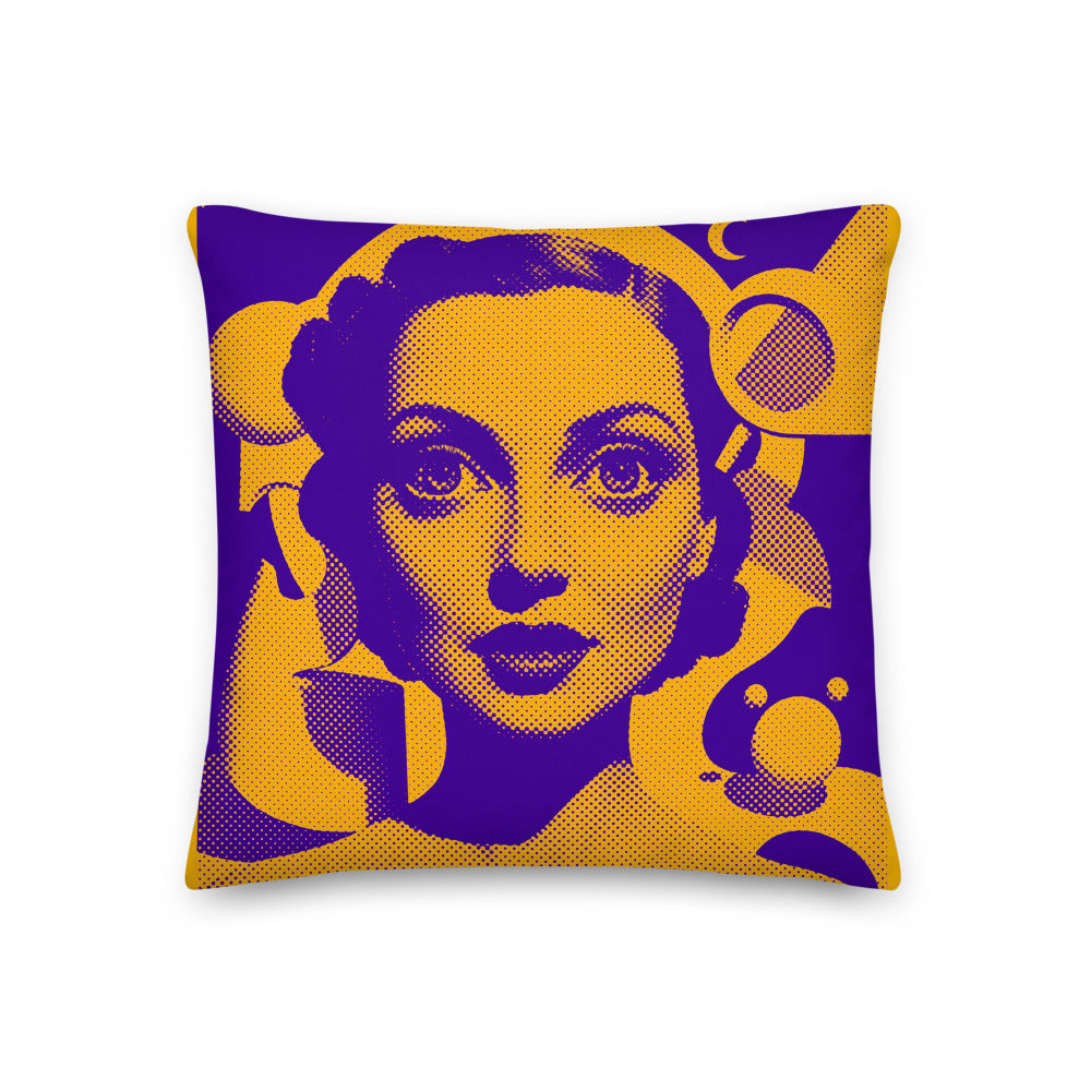 Cora Orange design by Kirsten Blackburn on premium pillow 18x18