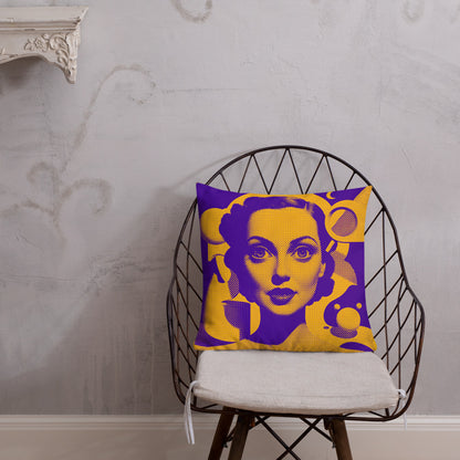 Cora Orange design by Kirsten Blackburn on premium pillow 18x18