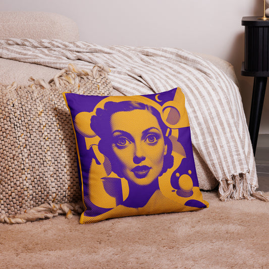 Cora Orange design by Kirsten Blackburn on premium pillow 18x18