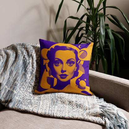 Cora Orange design by Kirsten Blackburn on premium pillow 18x18