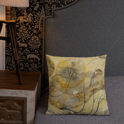 Above Below design by Kirsten Blackburn on 18x18 inch premium decorative pillow