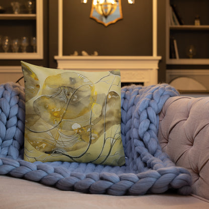 Above Below design by Kirsten Blackburn on 18x18 inch premium decorative pillow