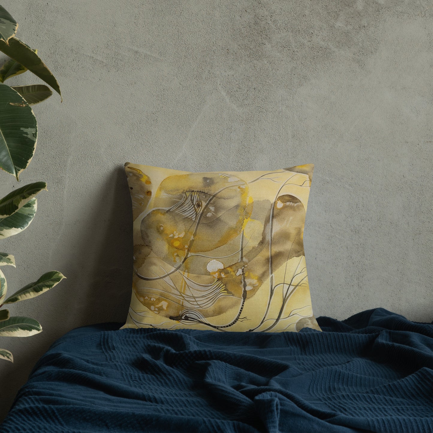 Above Below design by Kirsten Blackburn on 18x18 inch premium decorative pillow