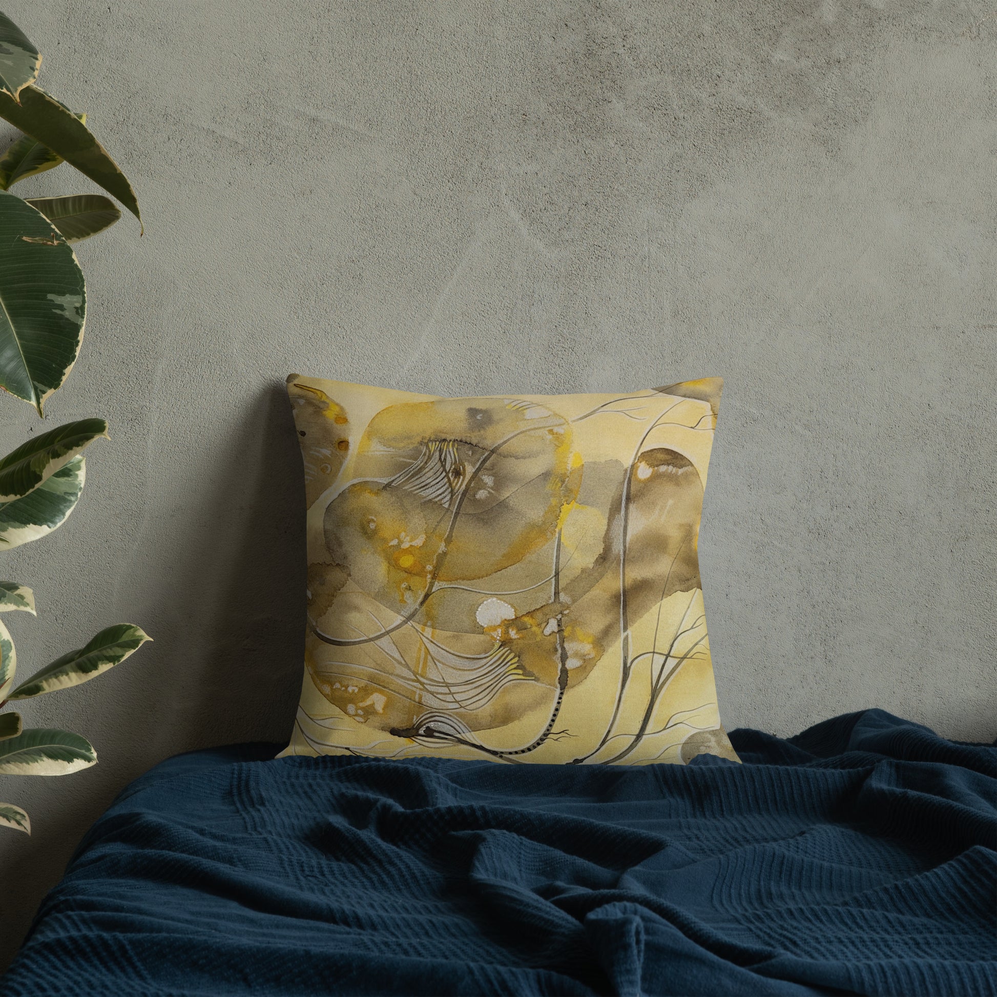 Above Below design by Kirsten Blackburn on 18x18 inch premium decorative pillow