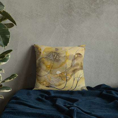 Above Below design by Kirsten Blackburn on 18x18 inch premium decorative pillow