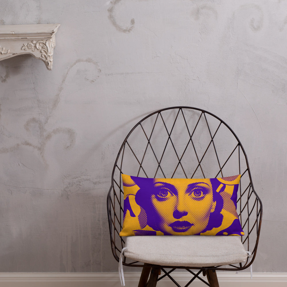 Cora Orange design by Kirsten Blackburn on premium pillow 20x12