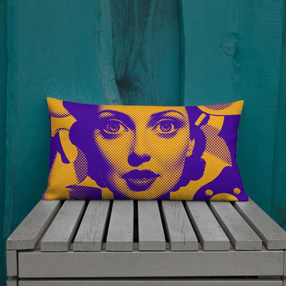 Cora Orange design by Kirsten Blackburn on premium pillow 20x12