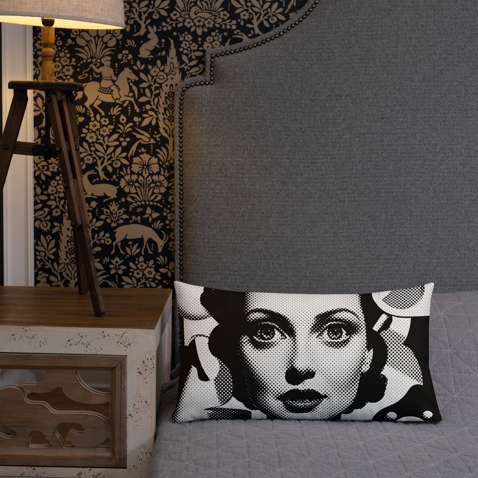 Cora design by Kirsten Blackburn on 20x12 premium pillow 