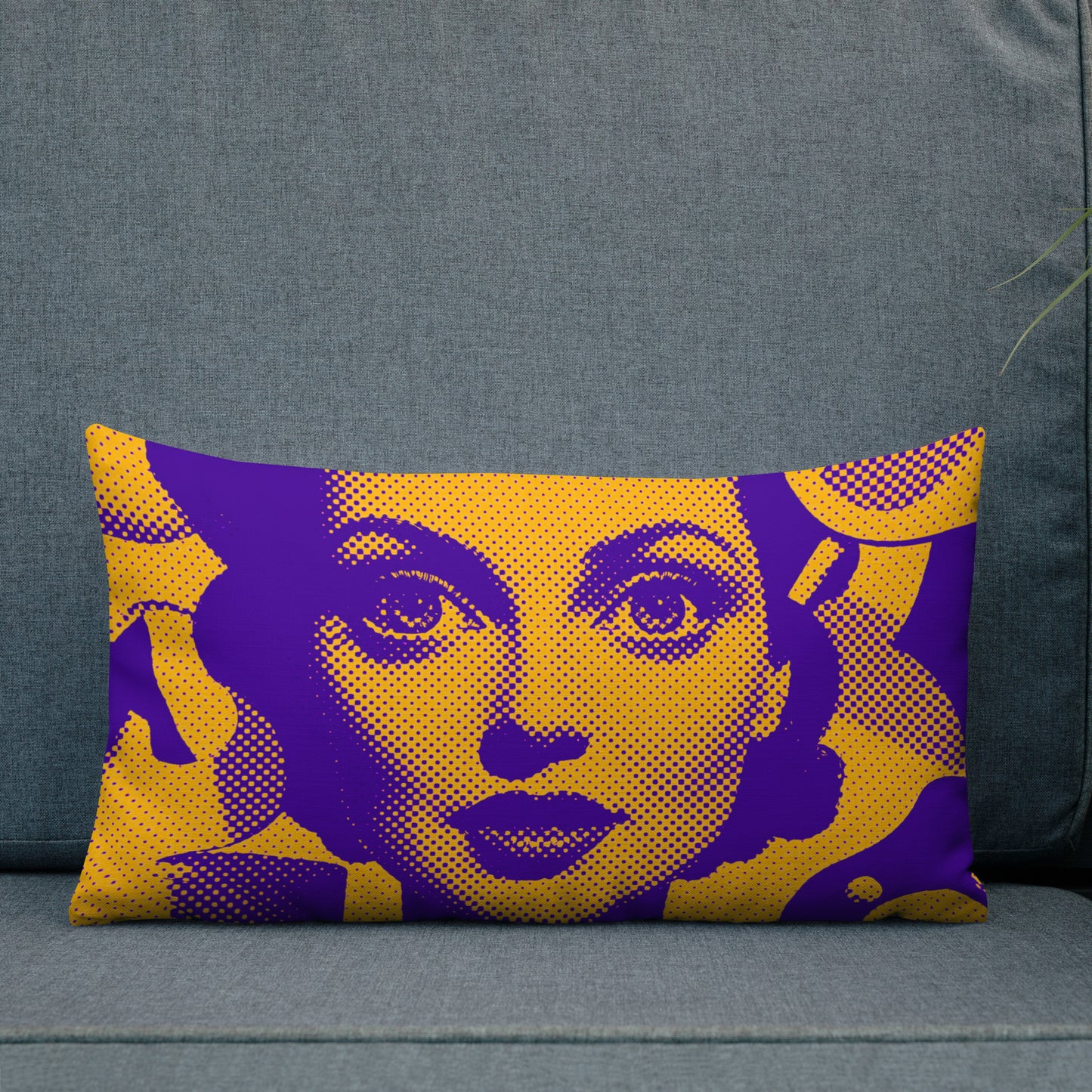 Cora Orange design by Kirsten Blackburn on premium pillow 20x12