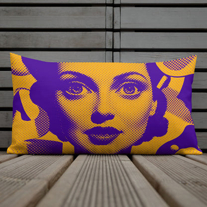 Cora Orange design by Kirsten Blackburn on premium pillow 20x12