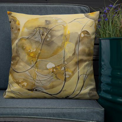 Above Below design by Kirsten Blackburn on 22x22 inch premium decorative pillow