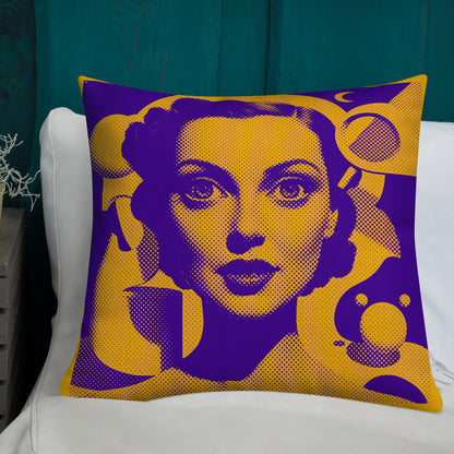 Cora Orange design by Kirsten Blackburn on premium pillow 22x22