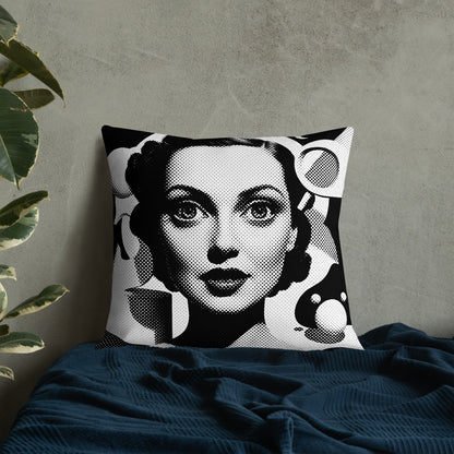 Cora design by Kirsten Blackburn on 22" x 22" premium pillow