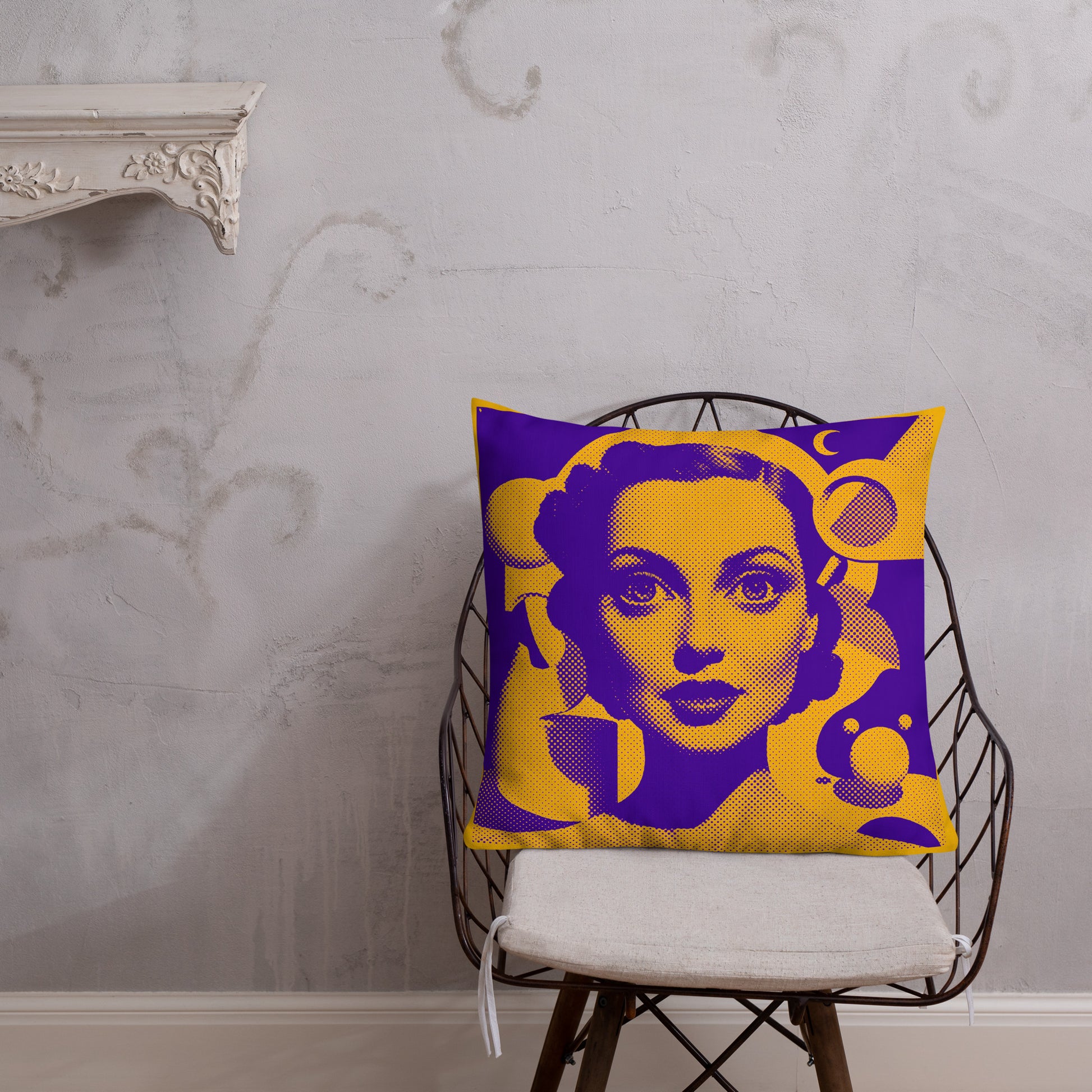 Cora Orange design by Kirsten Blackburn on premium pillow 22x22