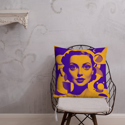 Cora Orange design by Kirsten Blackburn on premium pillow 22x22