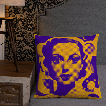 Cora Orange design by Kirsten Blackburn on premium pillow 22x22