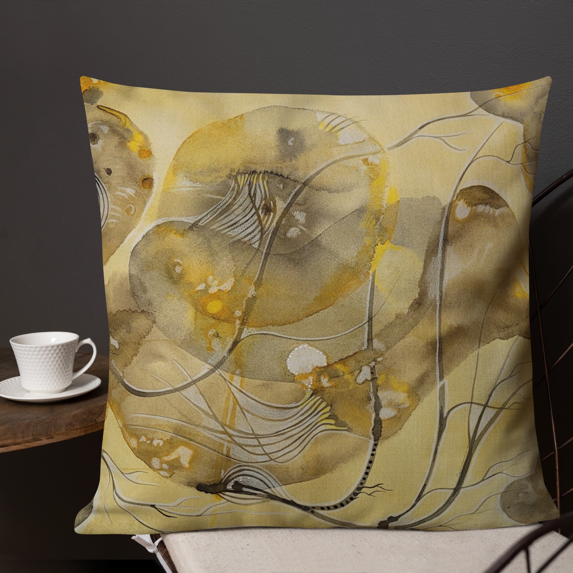 Above Below design by Kirsten Blackburn on 22x22 inch premium decorative pillow