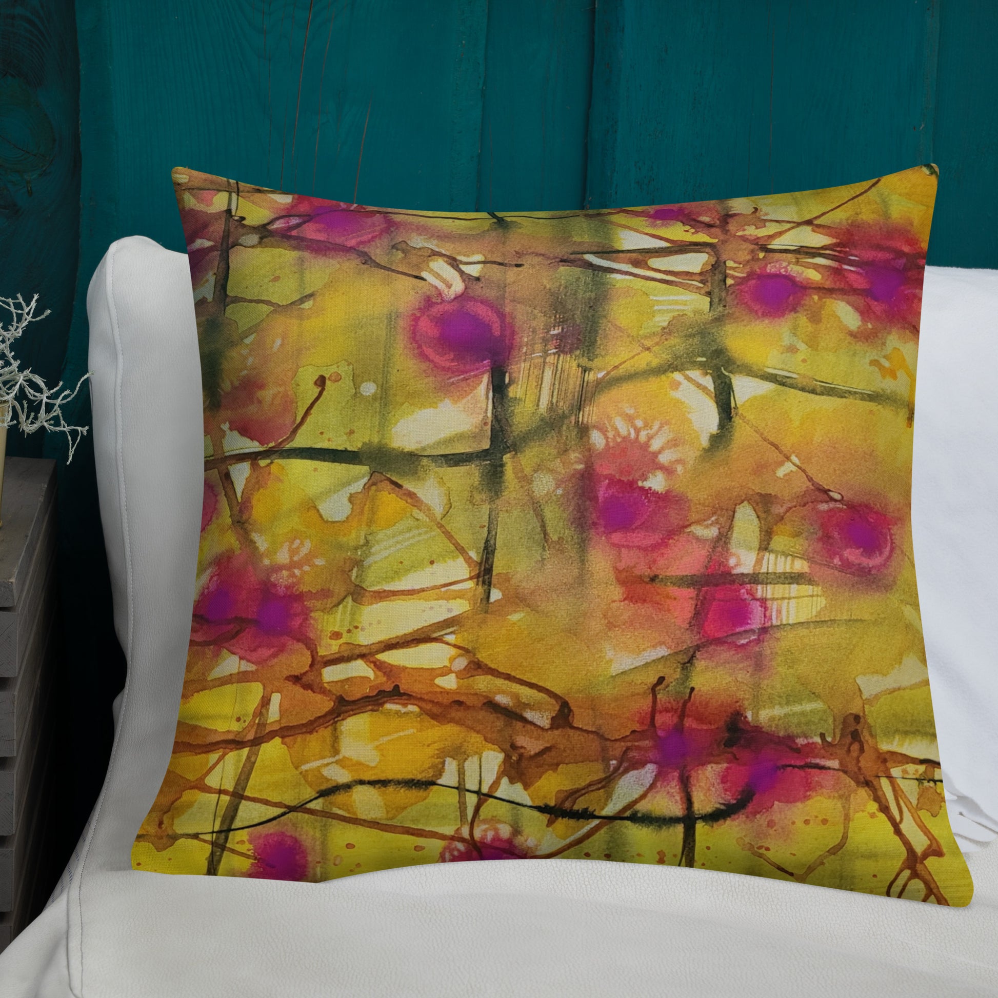 Plaid About You design by Kirsten Blackburn on premium pillow 22 x 22