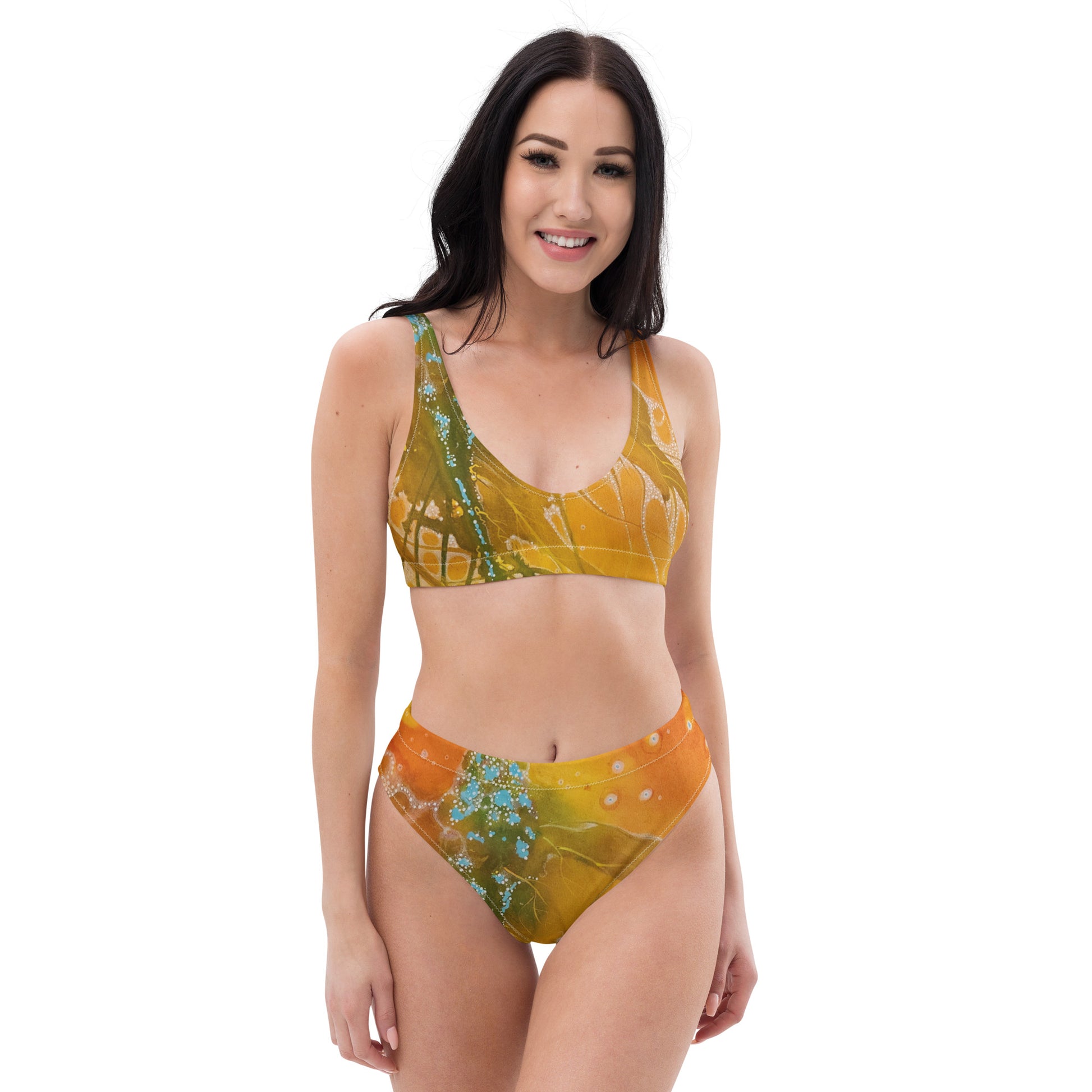 Ocean Bloom design by Kirsten Blackburn on recycled eco-friendly bikini set