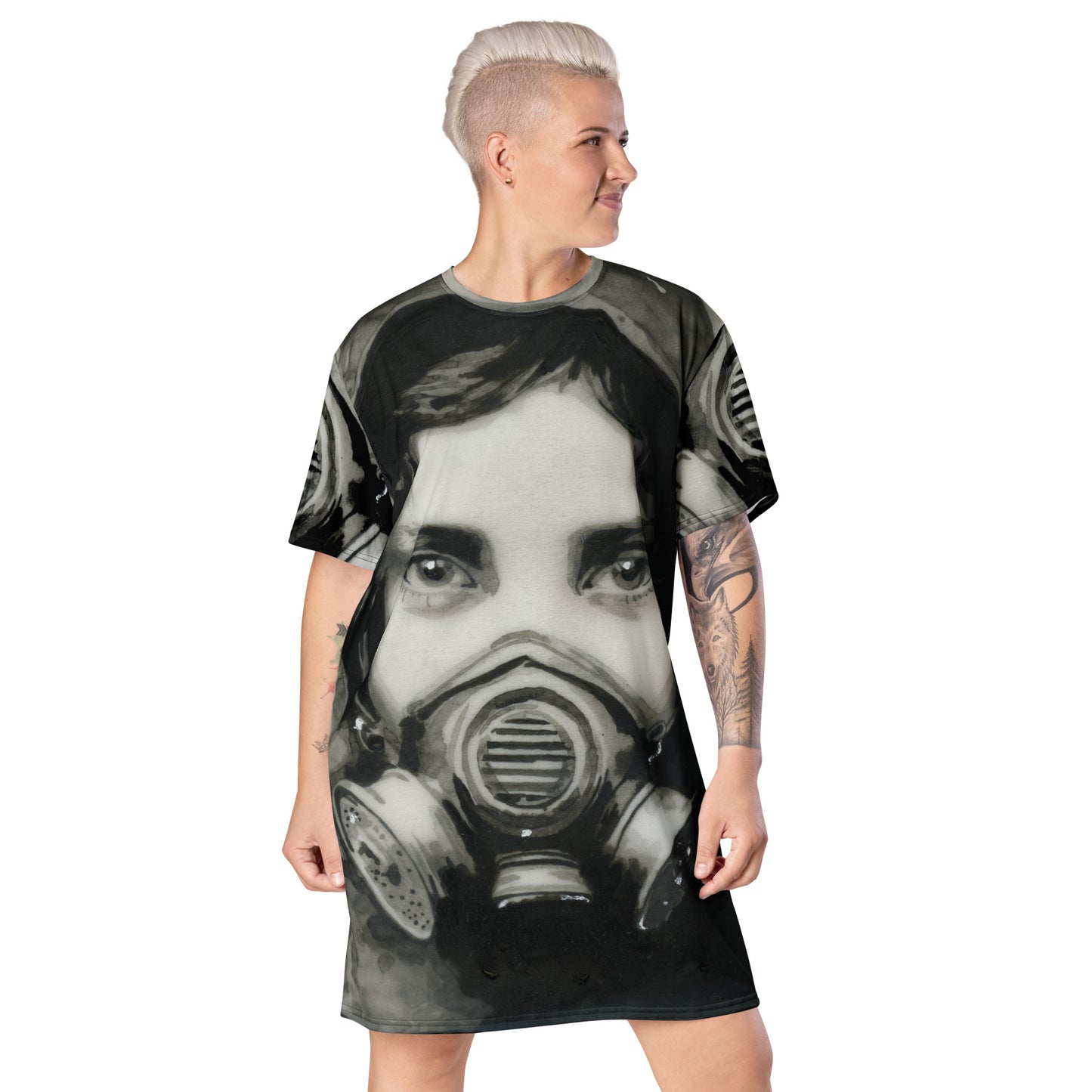 Inhale Exile Soft Apocalypse design by Kirsten Blackburn on t-shirt dress
