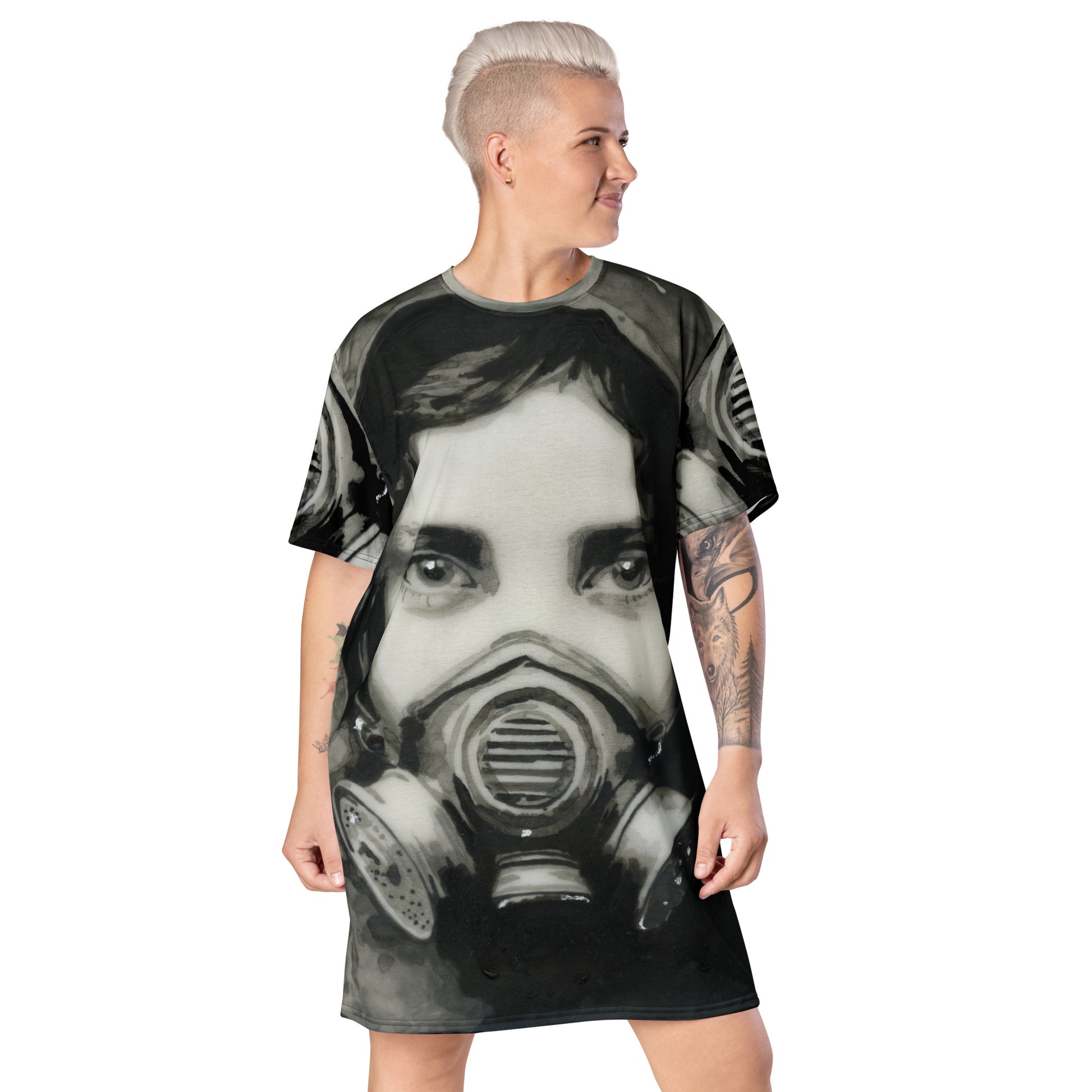 Inhale Exile Soft Apocalypse design by Kirsten Blackburn on t-shirt dress