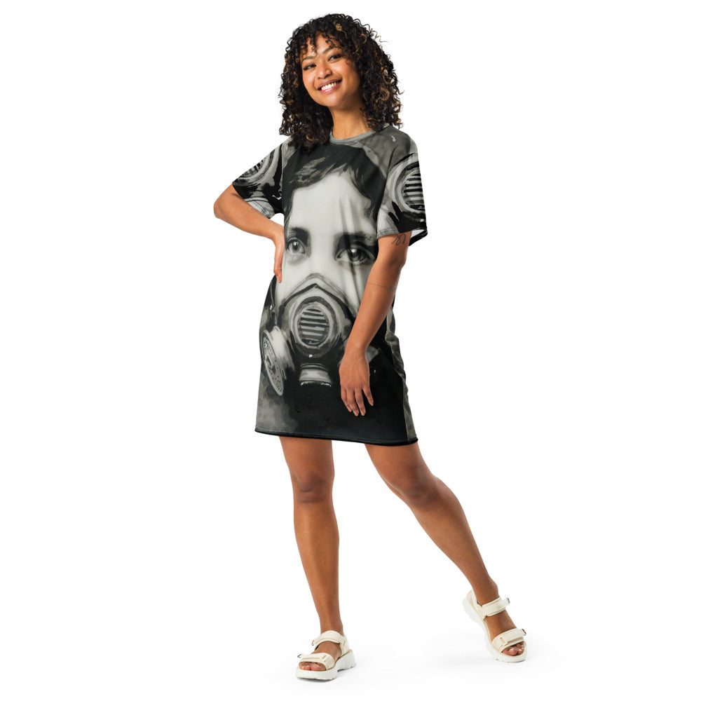 Inhale Exile Soft Apocalypse design by Kirsten Blackburn on t-shirt dress