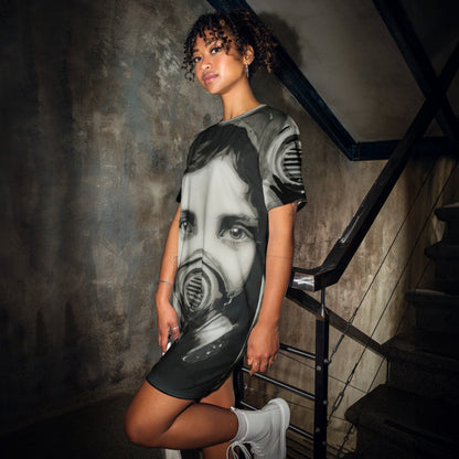 Inhale Exile Soft Apocalypse design by Kirsten Blackburn on t-shirt dress