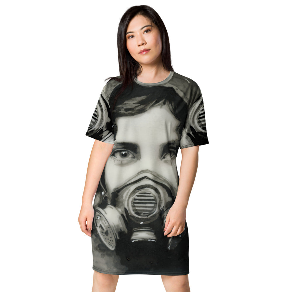 Inhale Exile Soft Apocalypse design by Kirsten Blackburn on t-shirt dress