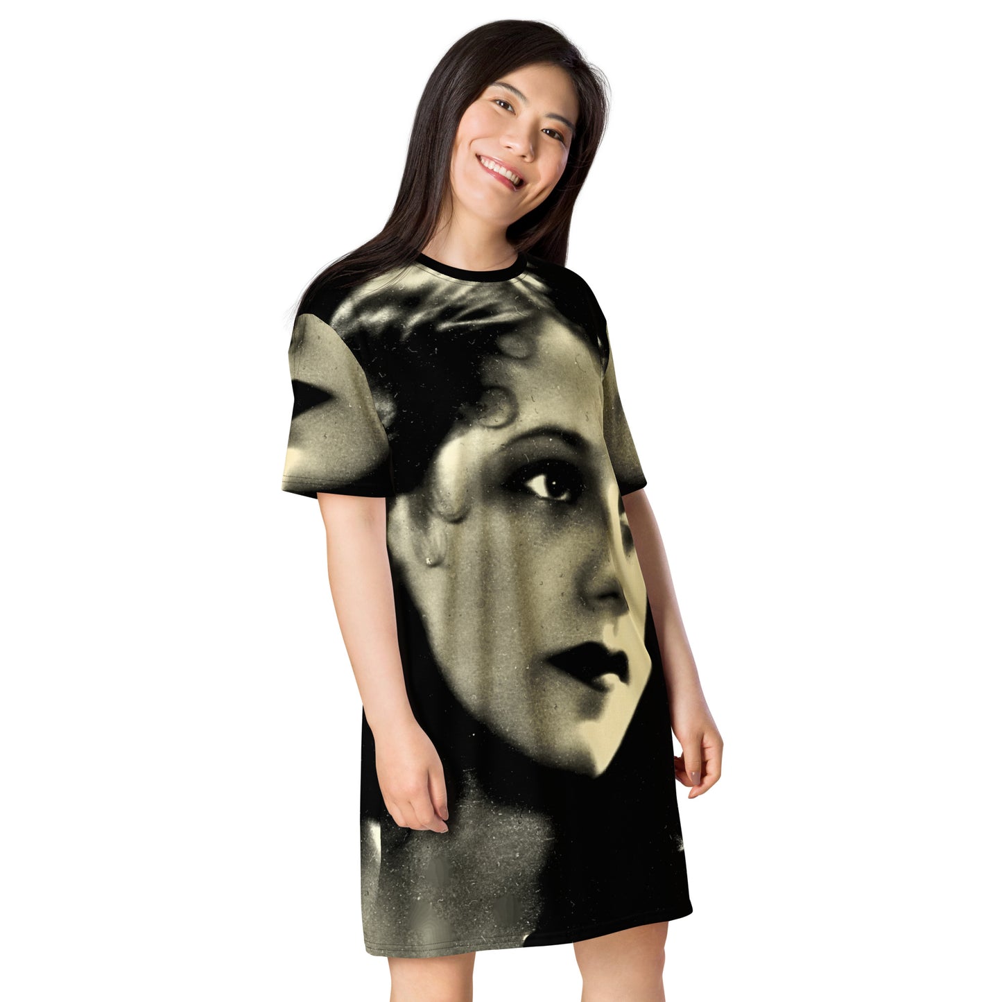 Lipstick Noir design by Kirsten Blackburn on casual t-shirt dress