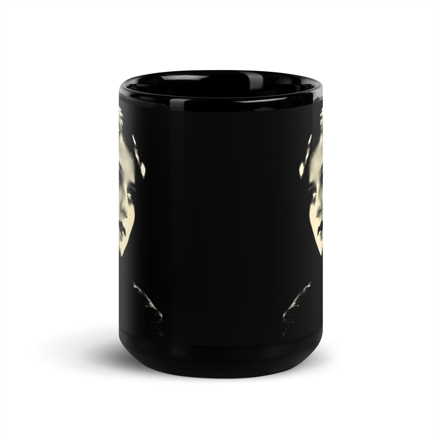 Lipstick Noir design by Kirsten Blackburn on 15oz black glossy mug