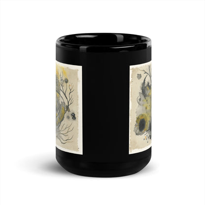 Sea Creature design by Kirsten Blackburn on 15oz black glossy mug