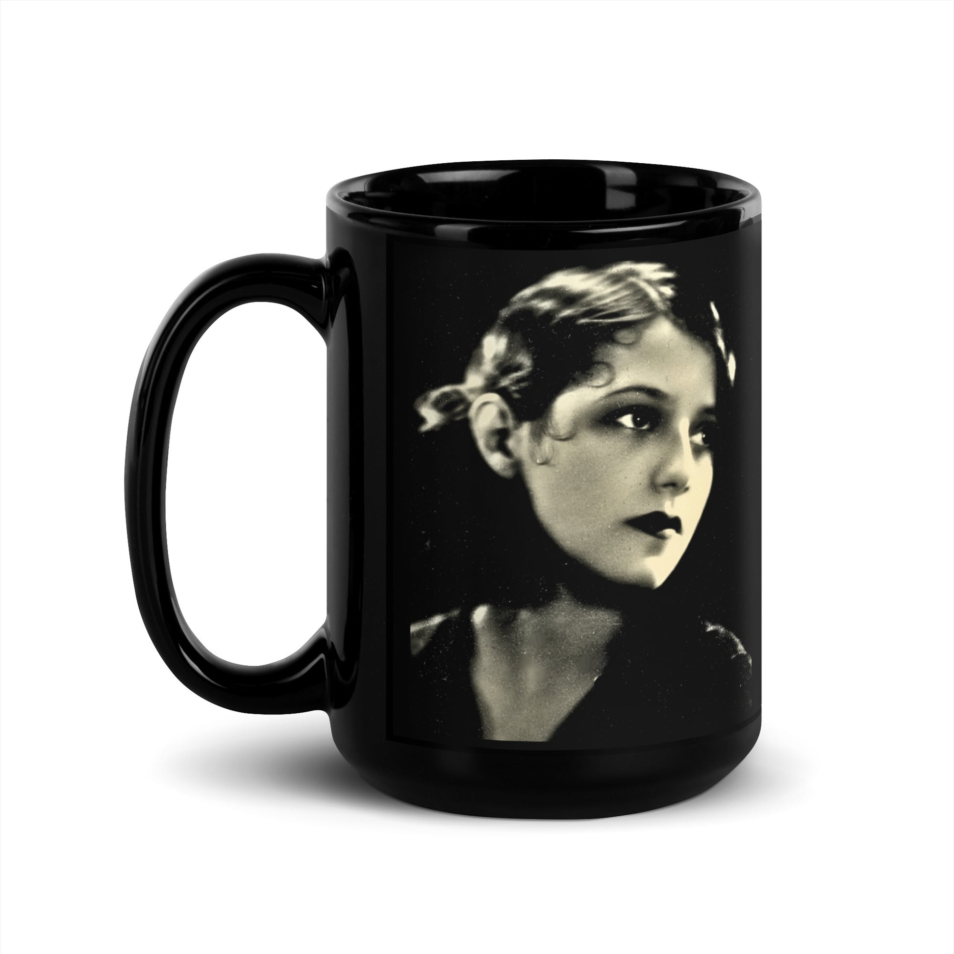 Lipstick Noir design by Kirsten Blackburn on 15oz black glossy mug