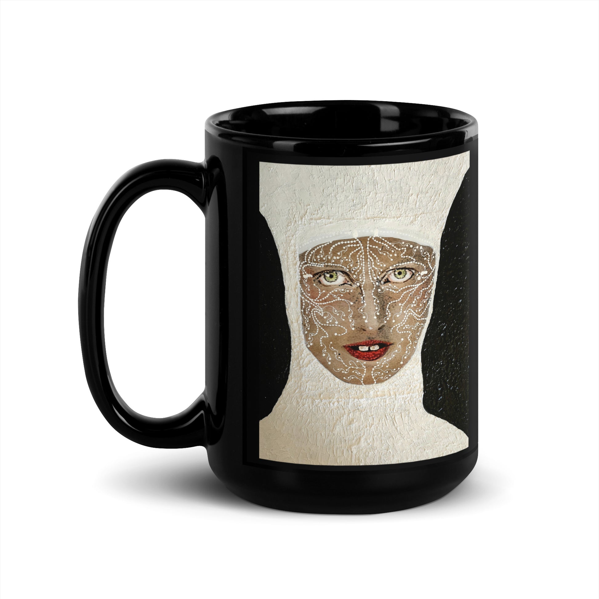 Sister Surreal design by Kirsten Blackburn on 15oz black glossy mug