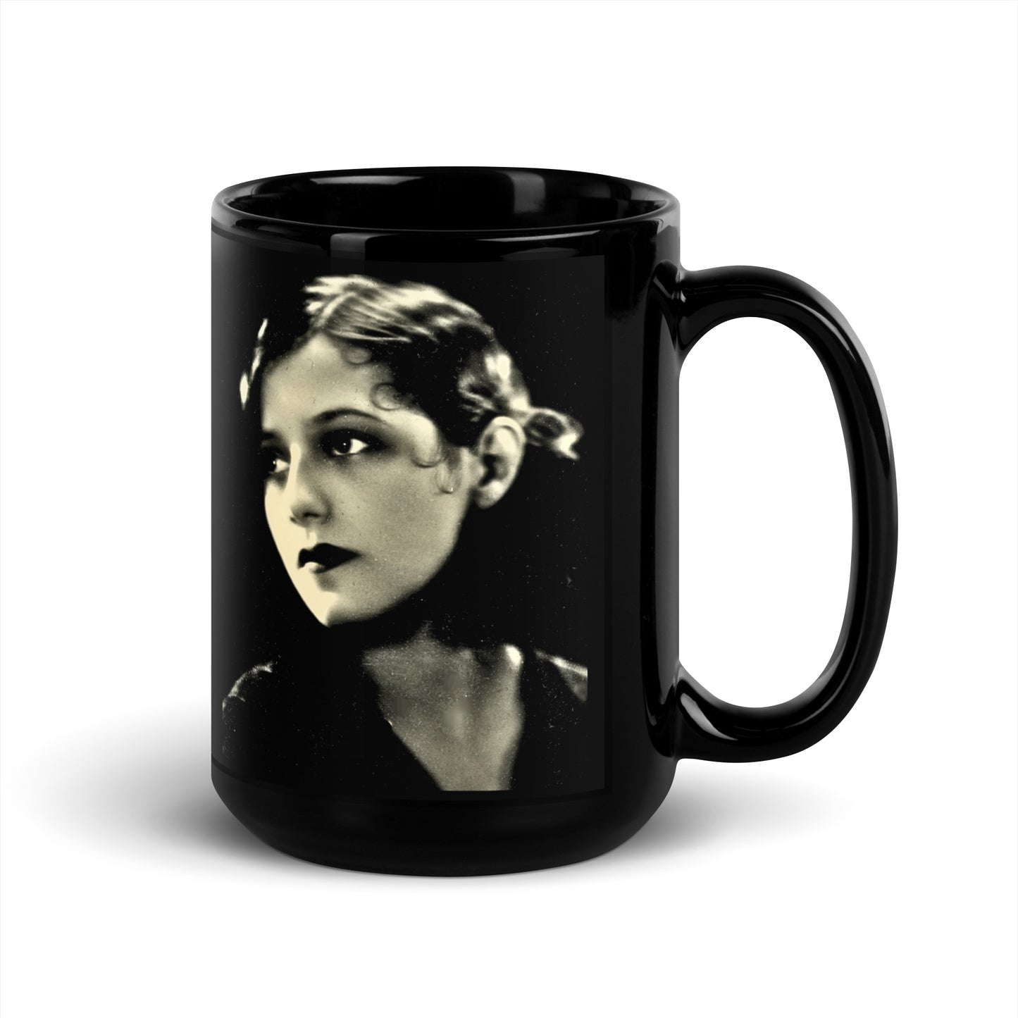 Lipstick Noir design by Kirsten Blackburn on 15oz black glossy mug